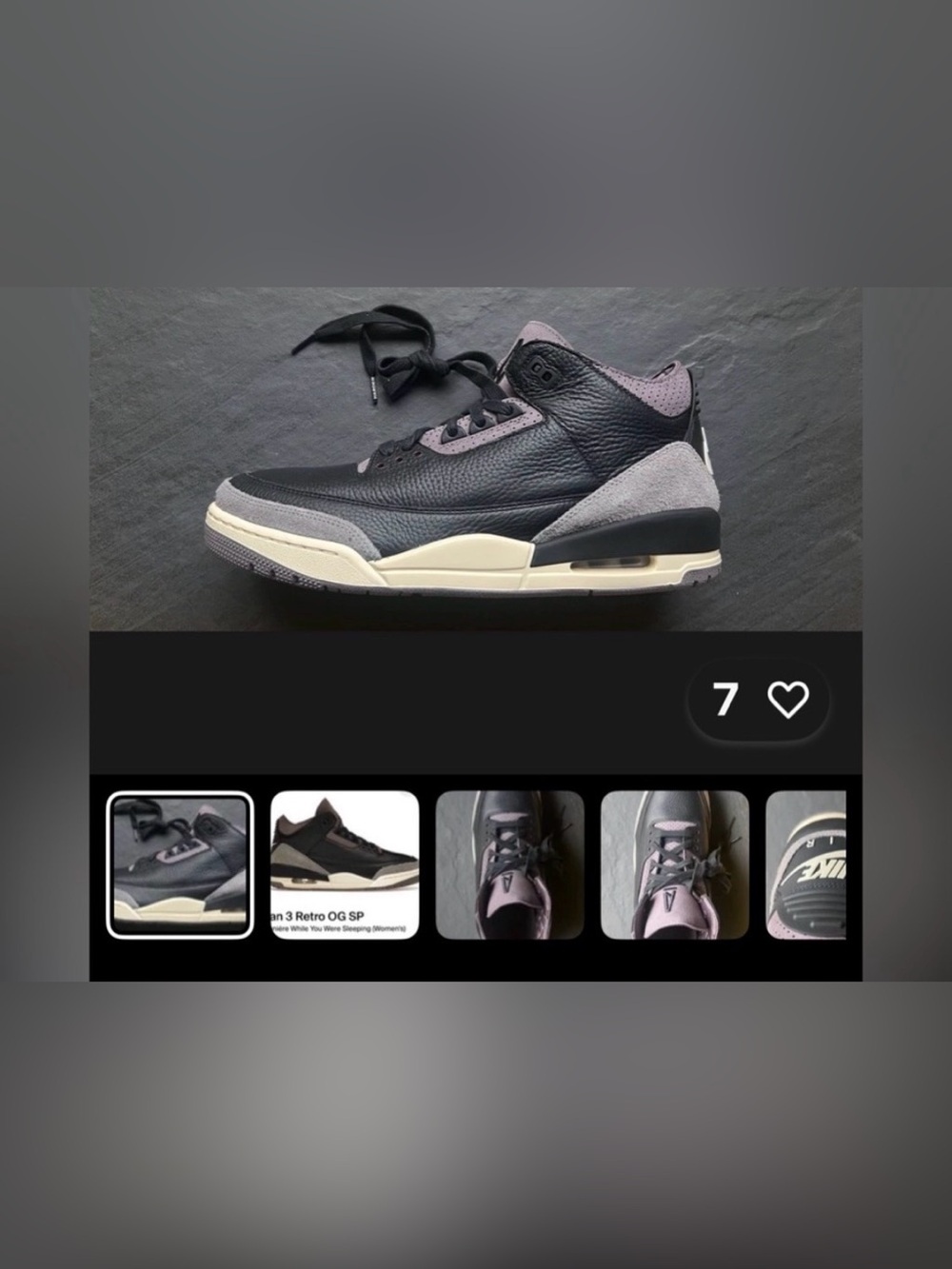 FZ4811-001- Air Jordan 3 Retro x A Ma Maniére Women’s 12.5 Men 11 No Box